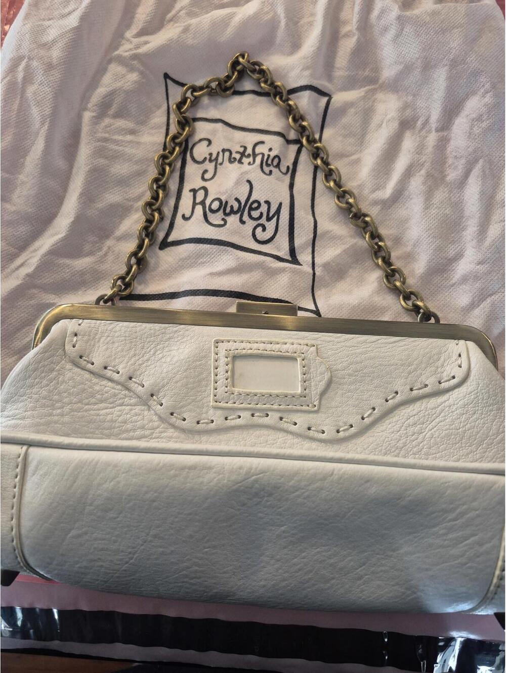 CLEARANCE Cynthia Rowley White Leather Handbag with Chain Strap